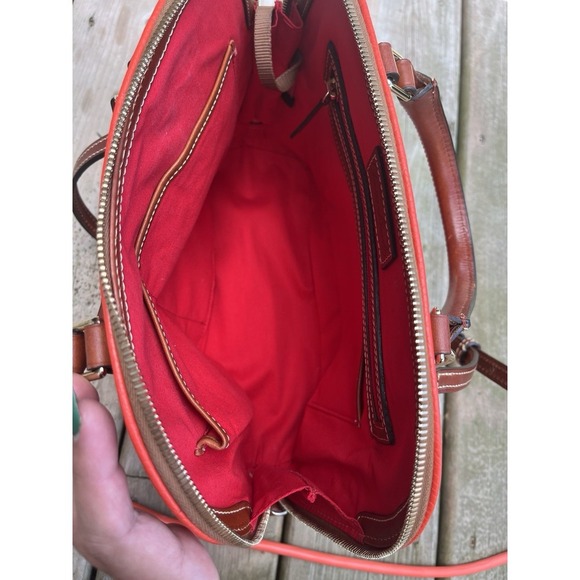 Dooney Bourke Orange Tangerine Pebbled Leather Zip  Handbag - Picture 9 of 13